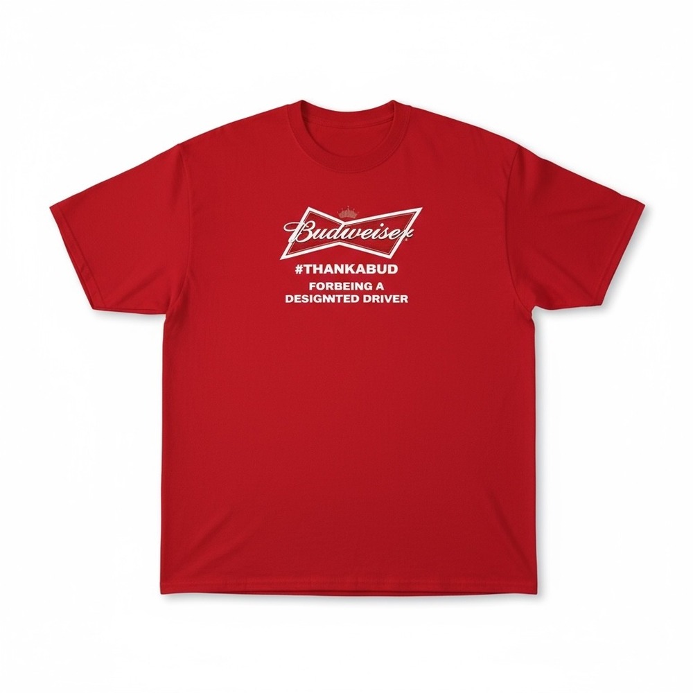 Budweiser Thank A‎ Bud Designated Driver Red Graphic T Shirt 2XL XXL
